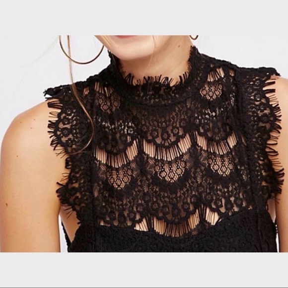 Free People Lace Daydream Bodycon Slip Dress Black - Picture 10 of 16
